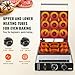 VEVOR Electric Donut Maker, 2000W Commercial Doughnut Machine with Non-stick Surface, 9 Holes Double-Sided Heating Waffle Machine Makes 9 Doughnuts, Temperature 122-572℉, for Restaurant and Home Use