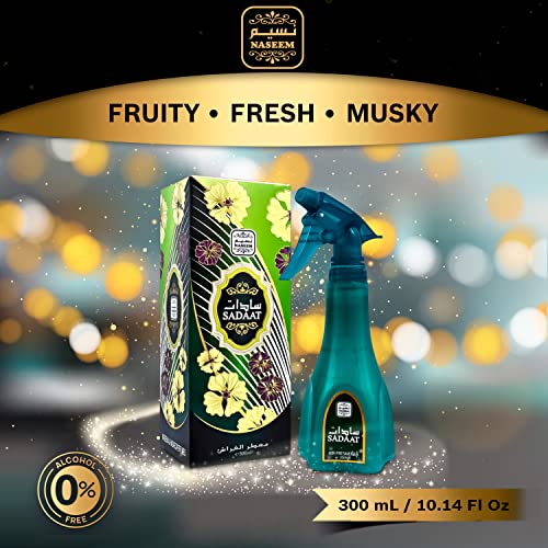 Naseem Sadaat Air Freshener With Composition Of Fruity Floral Musk | Room Spray | Odor Eliminator | Car Air Fresheners | Alcohol Free | Small Spaces Air Freshener | Luxury Home Fragrance 10.14 Fl Oz #TOP1
