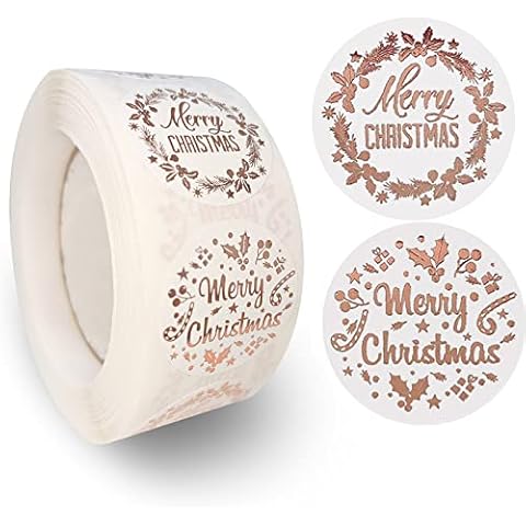 Christmas Stickers, 500 PCS Merry Christmas Stickers for Crafts, Christmas Decorations Sale Clearance, Merry Christmas Stickers for Card Making, for Gift Wrapping, Letter Seals, Window Stickers Cover