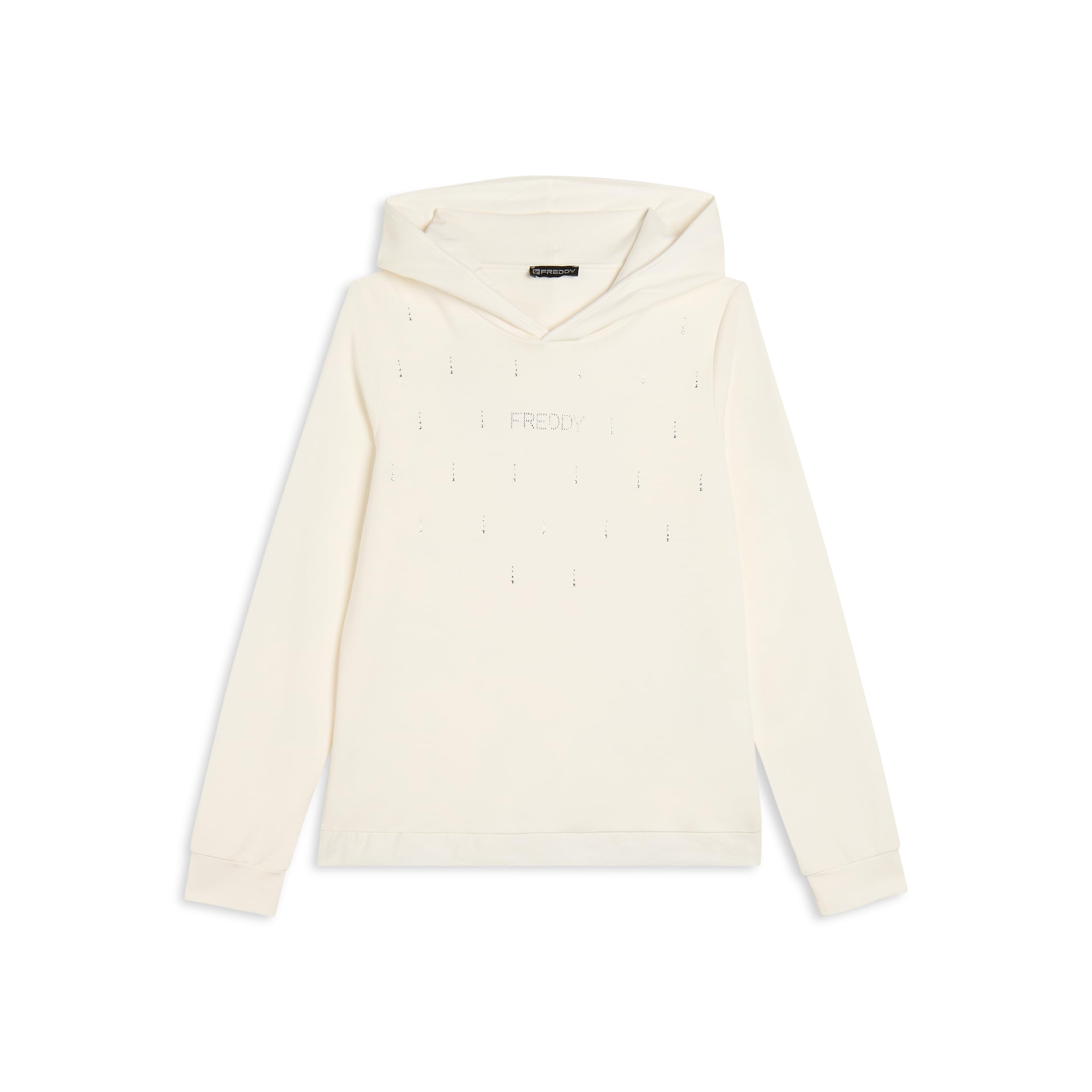 Freddy Felpa Donna Con Cappuccio E Gocce Di Strass - Logo Busto-image