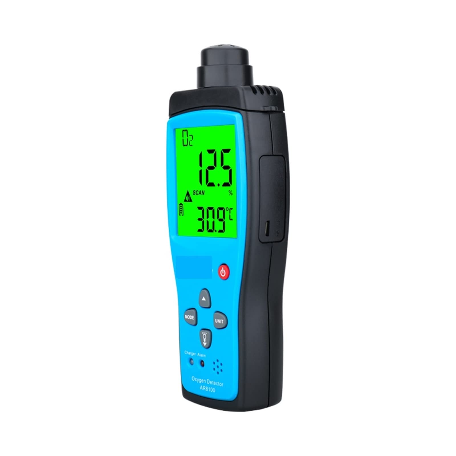 Gas Detector, Automotive oxygen detector gas analyzer O2 Meter monitor measuring 0-25% W/battery Sound and Light Vibration Alarm