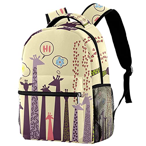 Sac à dos voyage girafe avec porte-bouteille ergonomique pour enfant