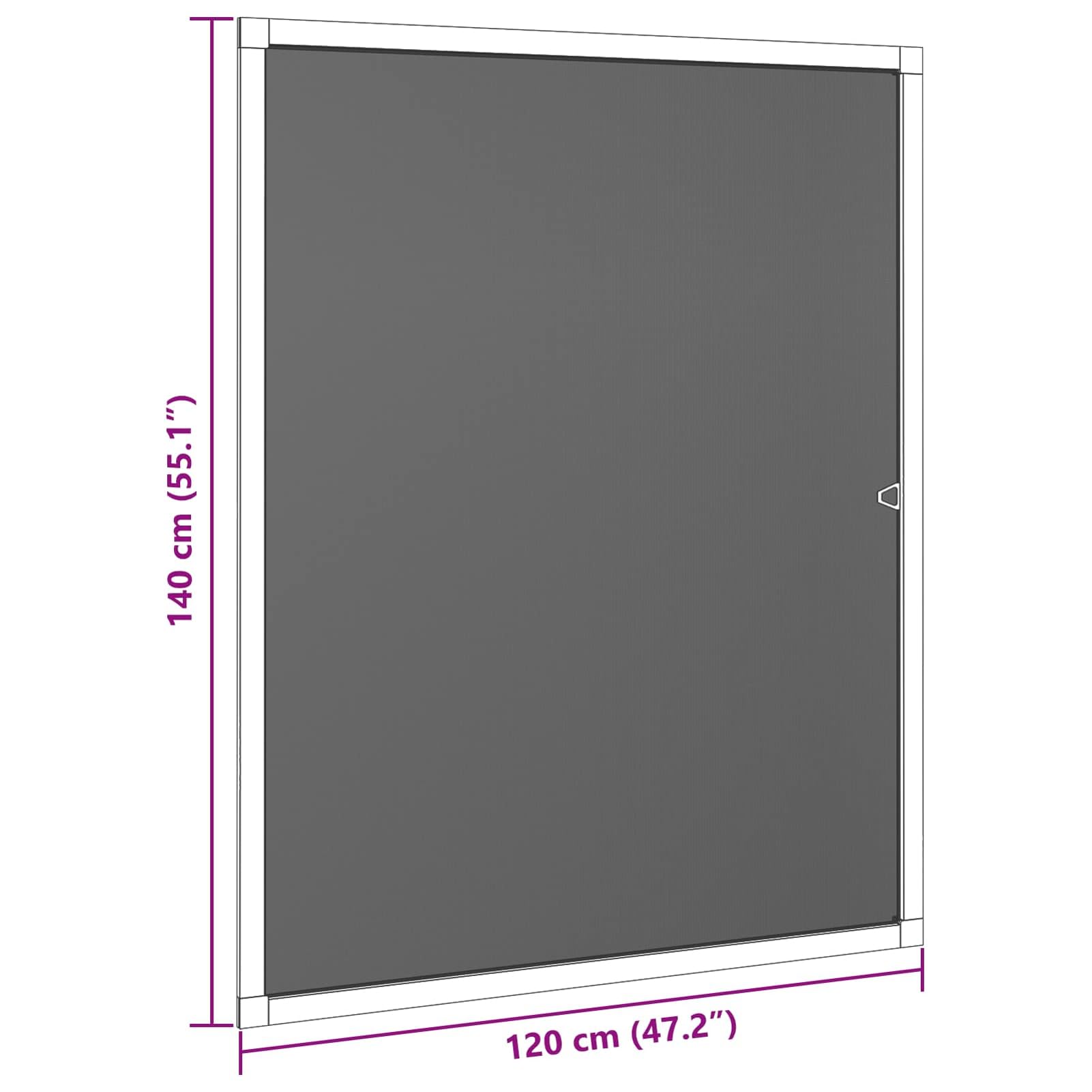 Gecheer Insektenschutzgitter Fenster Anthrazit, Aluminiumrahmen, Glasfasergewebe, 120x140 cm, für Schlafzimmer, Küche, Wohnraum