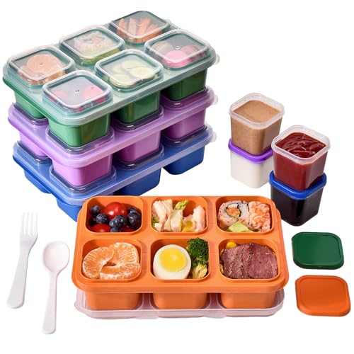 galaitop 4-Pack Bento Box & Snack Containers for...