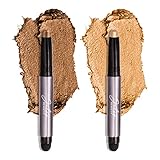 Julep Eyeshadow 101 Crème-to-Powder Waterproof Eyeshadow Stick Duo – Long-Lasting, Crease-Proof, Easy Apply with Built-in Smudger - Bronze Shimmer and Warm Gold Shimmer