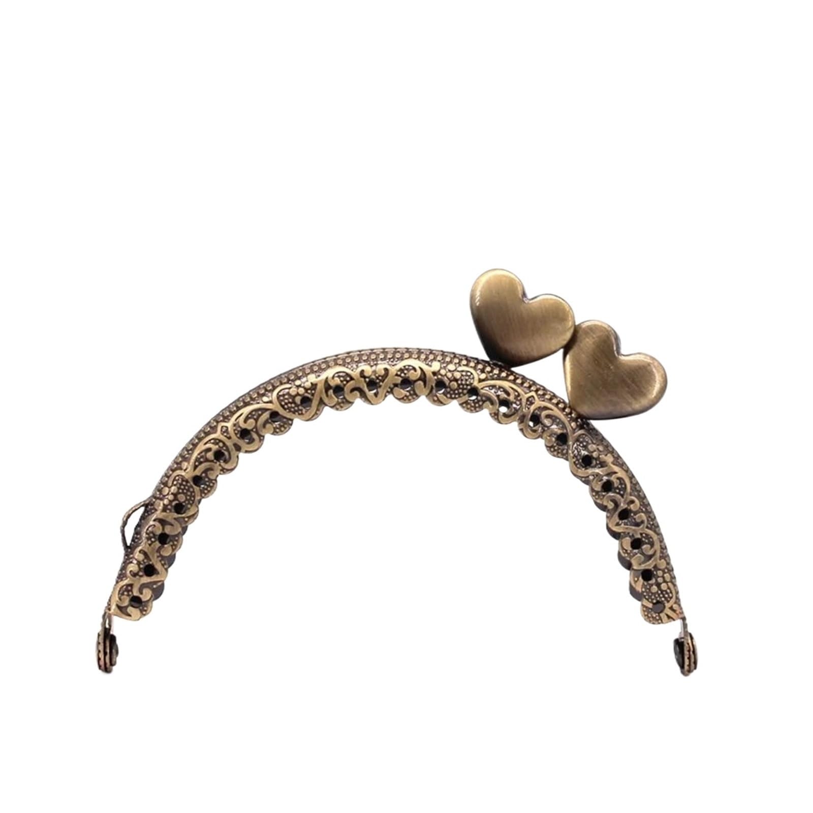 PVUVTNAHW 10PCS 8.5CM Heart Metal Purse Frame Semi-Circle Antique Bronze Silver Golden Black Coin Bag Frames(Bronze)