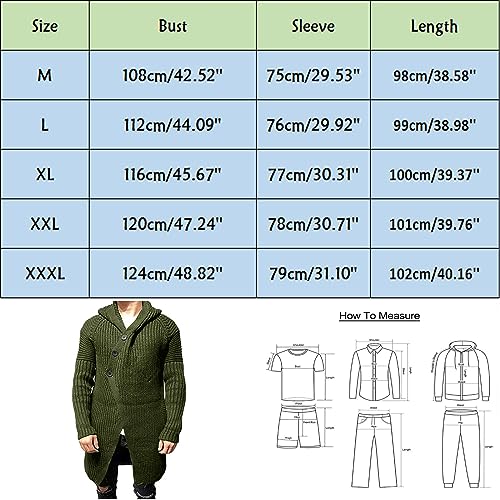 Mens Cardigan Sweater Shawl Collar Cardigan Casual Cable Knit Open Front Ribbed Long Winter Sweaters3
