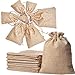 Sacs en Toile de Jute avec Cordon 50pc 13 * 18cm Pochette à Bijoux en Jute Sacs-Cadeaux de faveur de Mariage