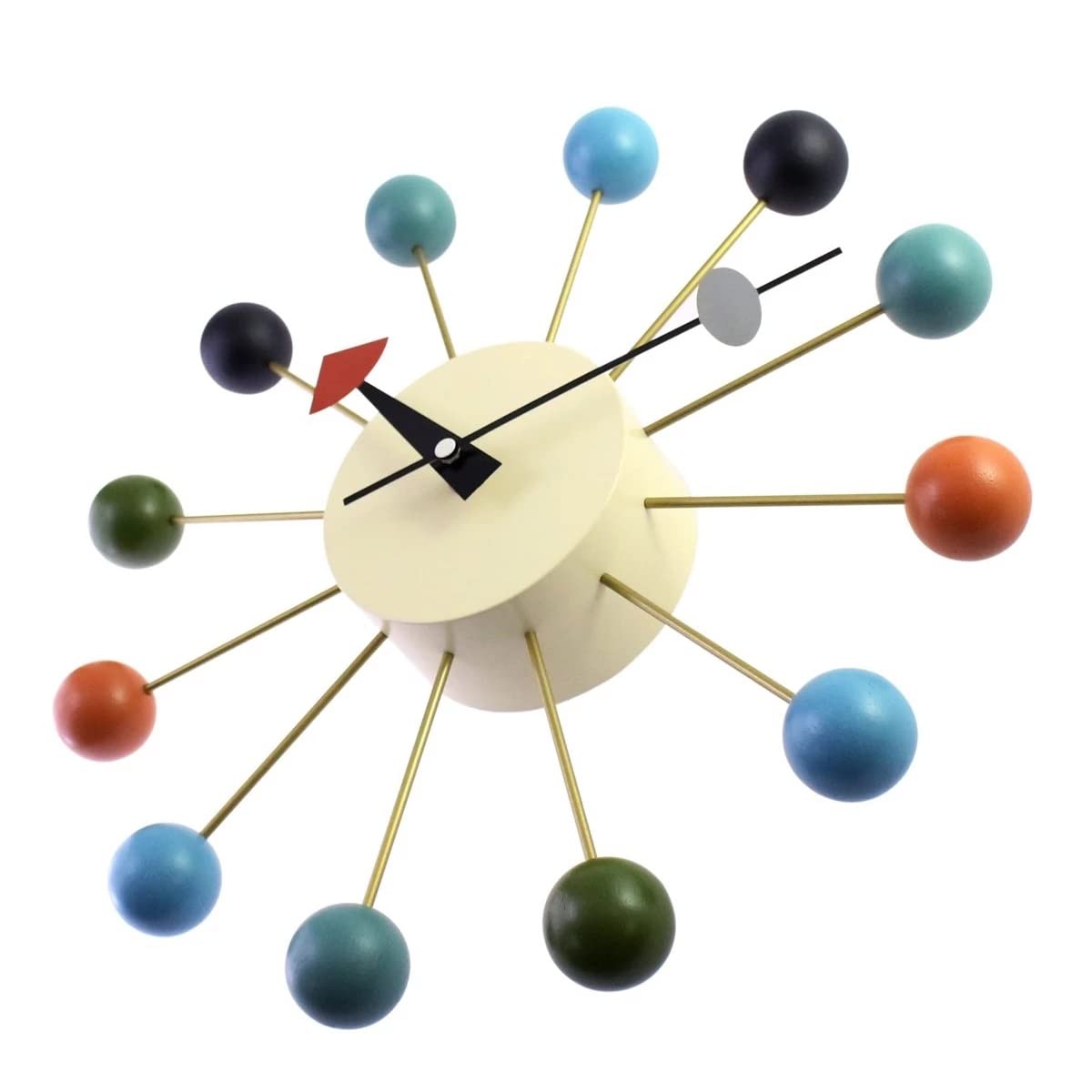Boule Horloge Art Simulation Sport décoratif Bonbons Horloge Murale Couleur Mixte métal + Boule en Bois Massif