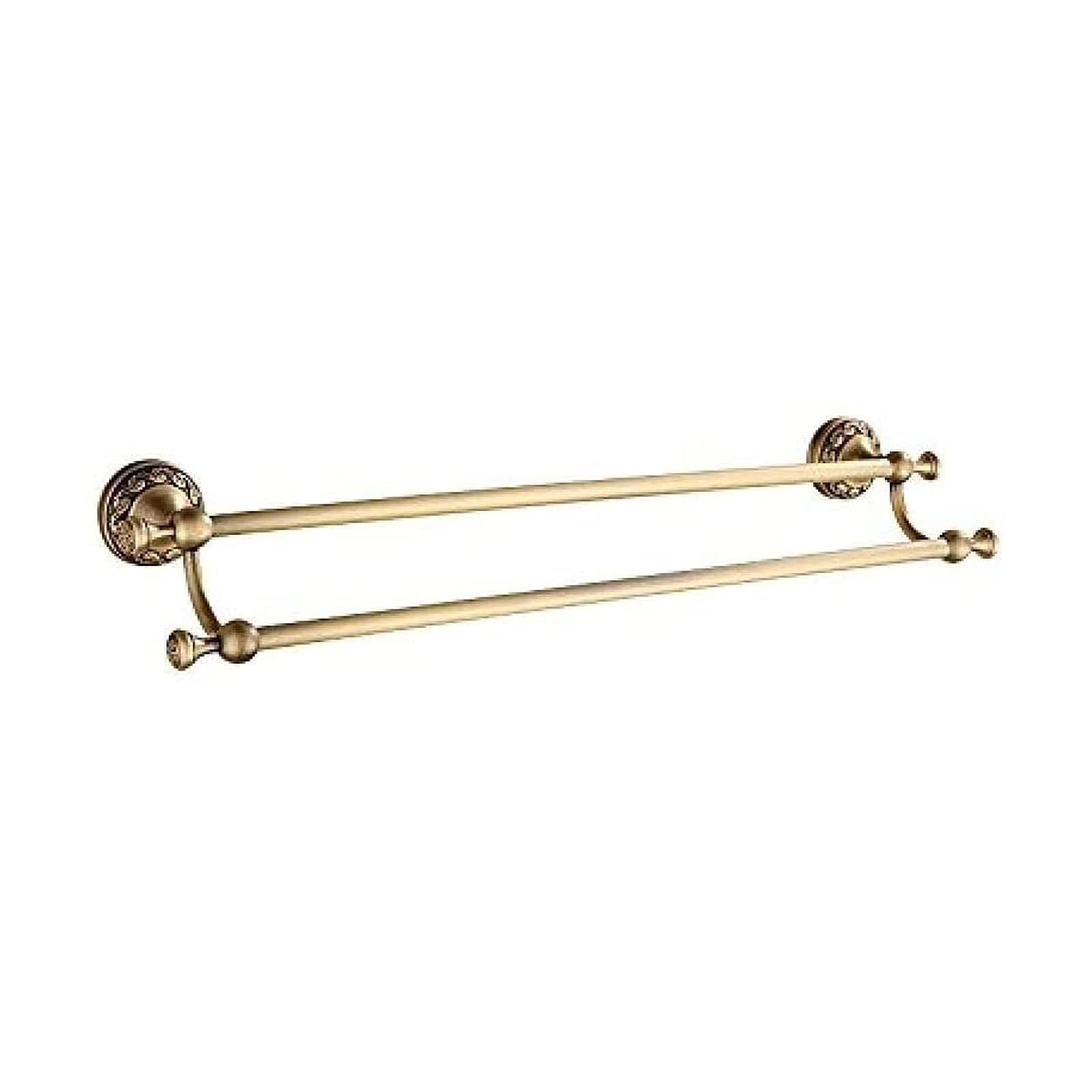 Porte-serviettes double tige en cuivre mural pour salle de bain et cuisine