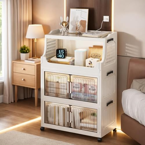 Image of EXVITO Wardrobe for Clothes, 2 Door Closet Storage Boxes, Wardrobe for Storage, Baby Cupboard for Clothes, Manual Sharpening for Home & Kitchen Adorable Room Decor & Gift - (Beige, 2 Door)