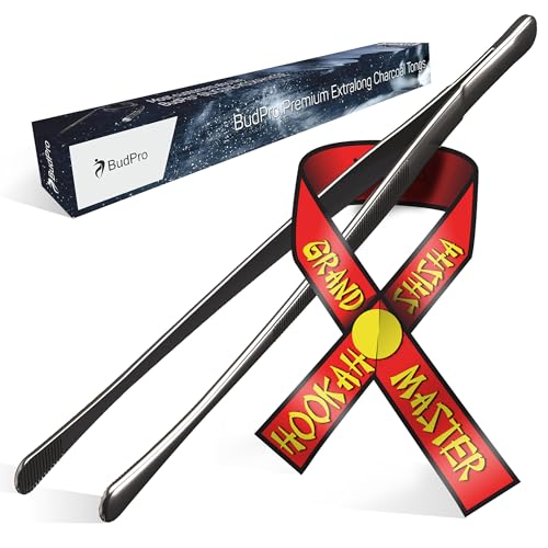 BudPro Schwarze Shisha-Zange, lang, 30 cm, hochwertige Kohlezange für Wasserpfeifen, die längste, die Sie je hatten BudPro Schwarze Shisha-Zange, lang, 30 cm, hochwertige Kohlezange für Wasserpfeifen, die längste, die Sie je hatten