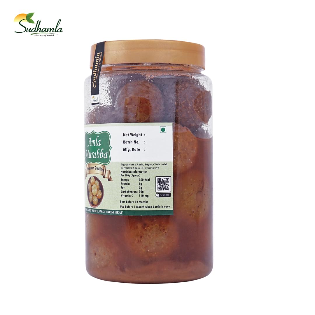 Sudhamla Premium Amla Murabba - 100 gm Gooseberry Preserve Sweetened with Mishri & Khand No Sugar Syrup, Artificial Colors, or Flavors Traditional Grandma's Recipe Rich in Vitamin C & Antioxidants 2