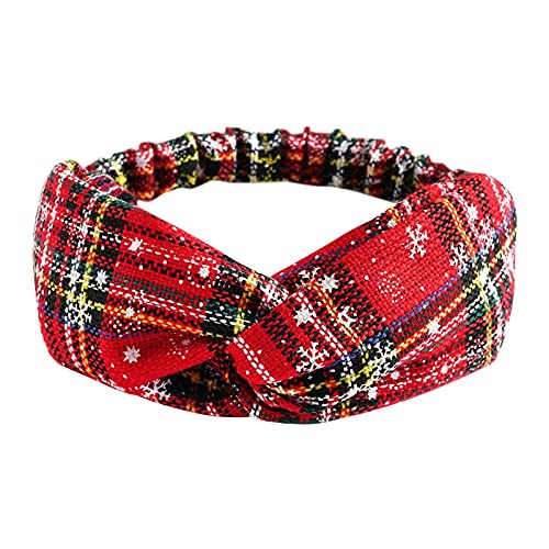 Parent Child Christmas Hair Band Autumn Winter Christmas Headband,Elastic Parent-child Headdress Red Check Knot Bows Hair Accessories,Women Baby Girl Hoop Clips Non Slip Wide Headwear (C(L))