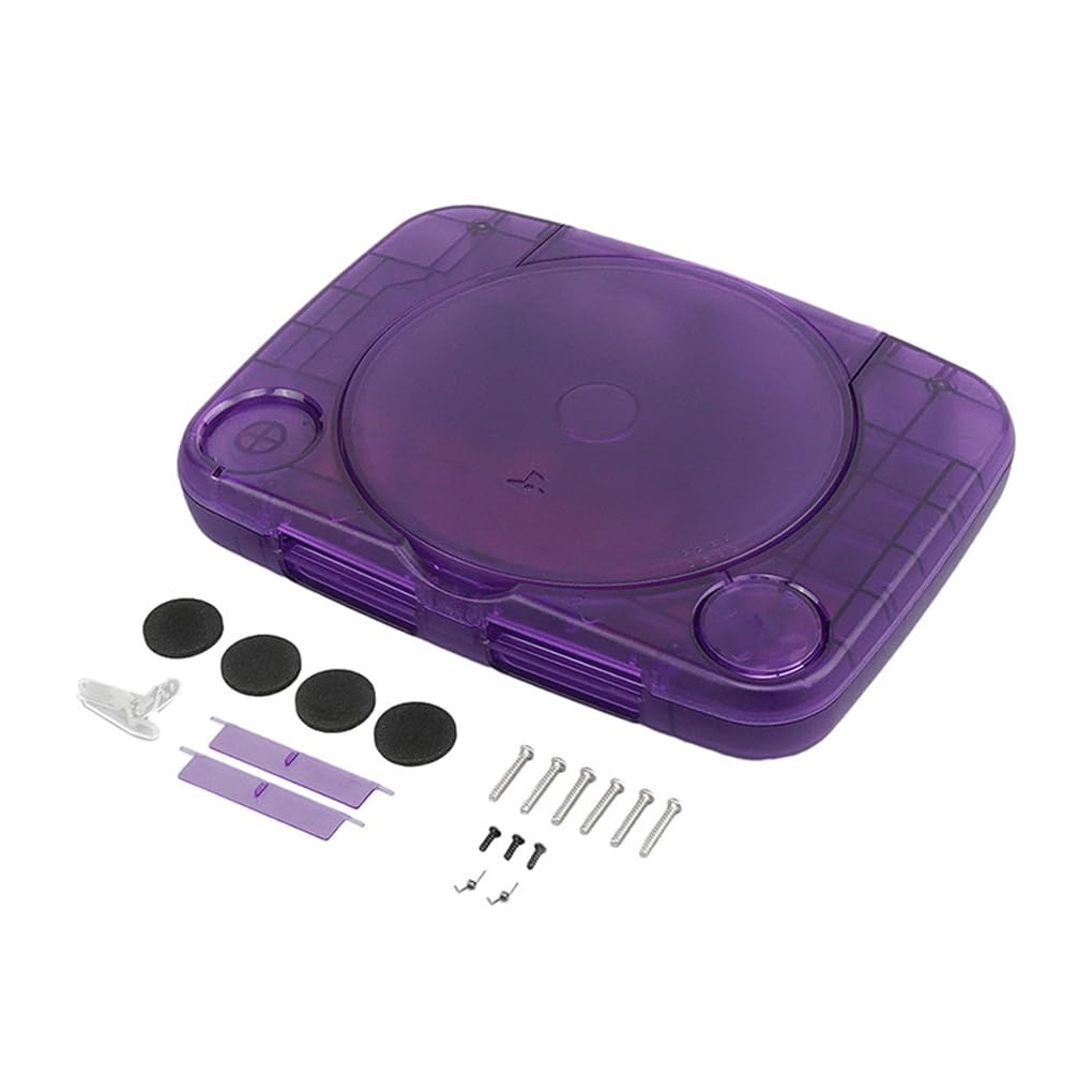 Convient pour console de jeu vidéo rétro PSONE, coque de console de jeu de couleur transparente (violet transparent)