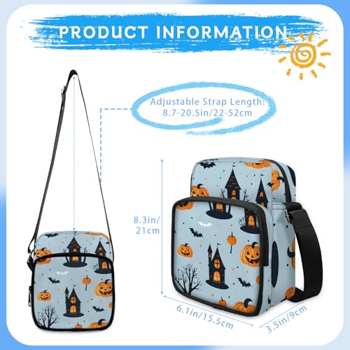 Mini Lightweight Crossbody Bag Casual Halloween Style Pattern Shoulder Handbag Design Portable Small Backpack Trvel2