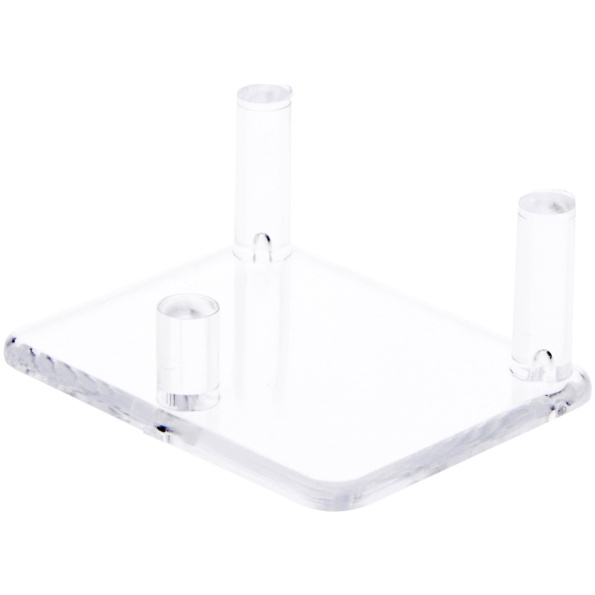 Plymor Clear Acrylic Rectangular Base with 3 Display Prongs for Geode, Mineral or Crystal Cluster, 1" H x 2.5" W x 2" D (6 Pack)