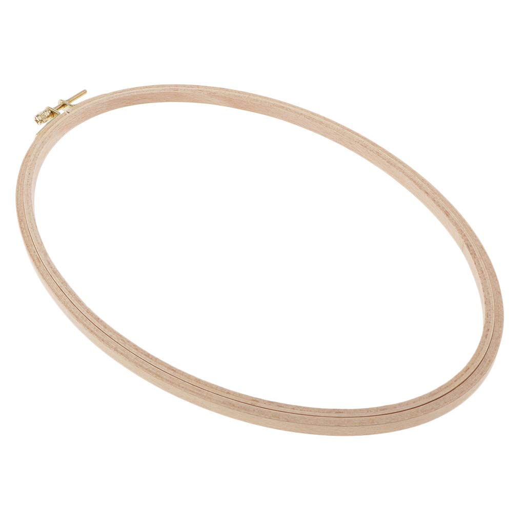 KBOLAE Beech Oval Cross Stitch Hoop Needlework Embroidery Sewing Hoop 29.5cm 27.5cm, Wood