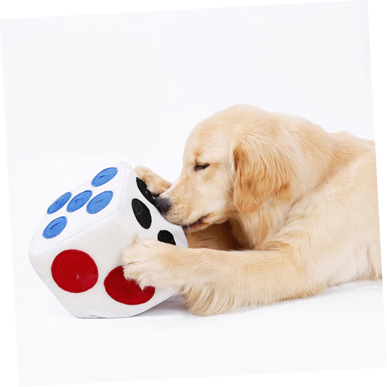 COLLBATH Jouet Interactif pour Chien Jouet À Renifler Alimentation Lente Dés en Peluche pour Le De L'animal
