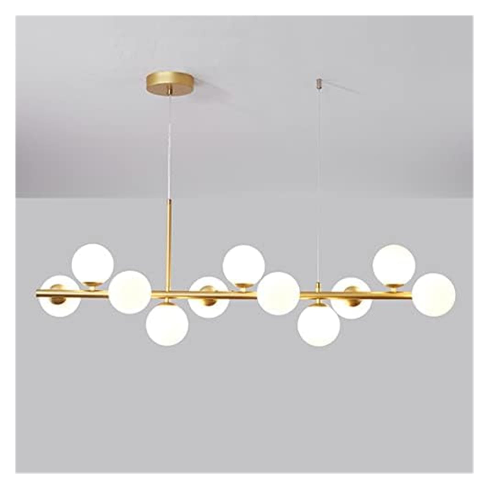 KXEcoLife Chandelier Modern Globe Linear Chandeliers Pendant Lights DNA Molecular Ceiling Hanging Lighting 11-Light Mid Century for Living Room Dining -Smoke Gray(Blanc)