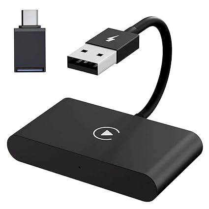 Generic Car Play Wireless Adapter Converts Wired to Wireless Car Play Dongle Adapter Black