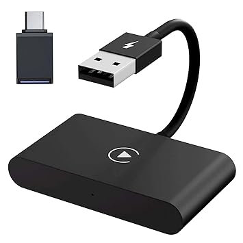 UJEAVETTE Car Play Wireless Adapter Converts Wired to Wireless Car Play Dongle Adapter Black