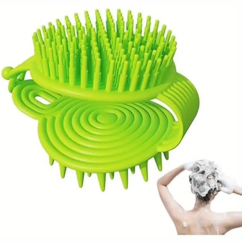 Kroywen Body Scrubber, 2 in 1 Bath and Shampoo Brush, Soft Silicone Loofah for Sensitive Skin, Lathers Well, Scalp Massager Shampoo Brush, Double-Sided Body Brush, Gentle Exfoliating for Women Men