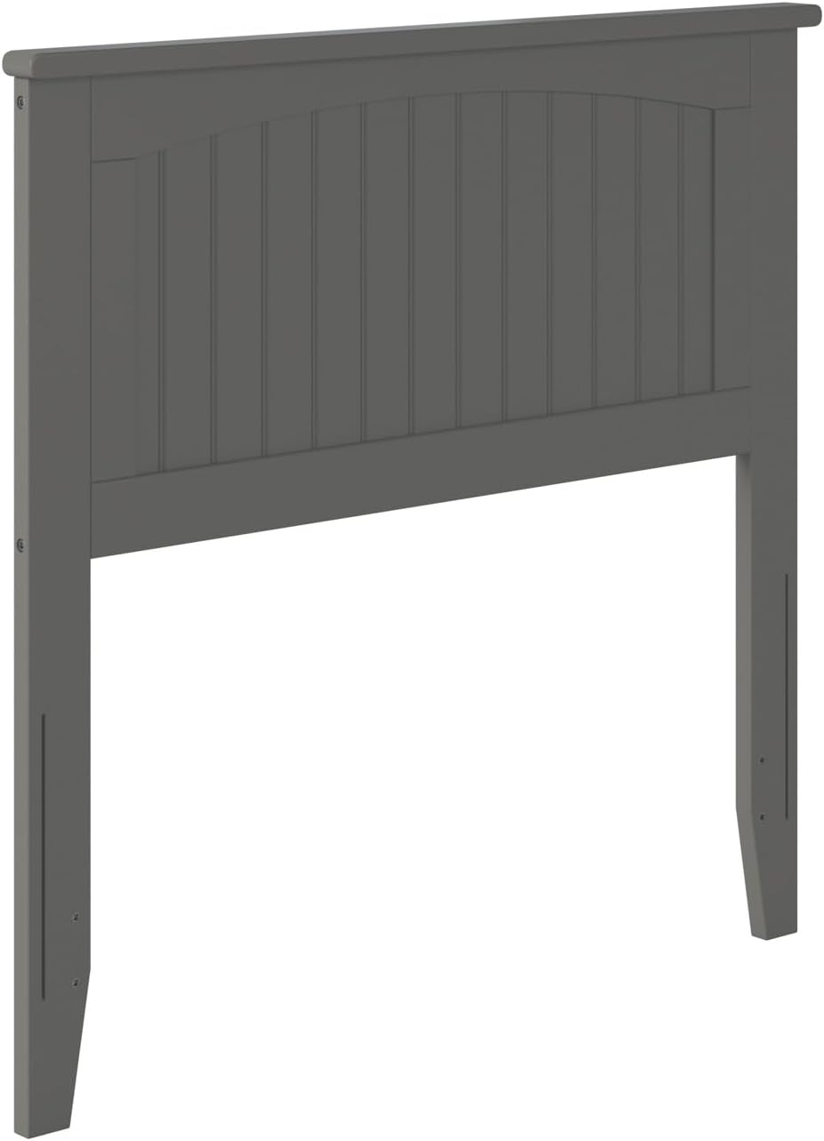 AFI, Nantucket Twin Solid Wood Panel Headboard with Attachable Charger, Grey