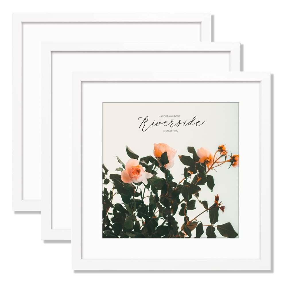 Photo 1 of THREELOVE 24x24 Frame White, Display 20x20 Picture with Mat Or 24x24 Picture Without Mat, Wall Mounting Home Decor Picture Photo Frame, Set of 3 24x24 White