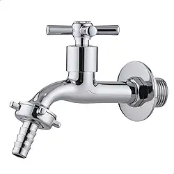 Torneira Curta Parede 1/2" Jardim, Tanque, Lavanderia e Área Externa SOFTINOX — Metal e ABS, 1/4 de Volta, Bico Removível 3/4 (C-31)