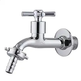 Torneira Curta Parede 1/2" Jardim, Tanque, Lavanderia e Área Externa SOFTINOX — Metal e ABS, 1/4 de Volta, Bico Removível 3/4 (C-31)