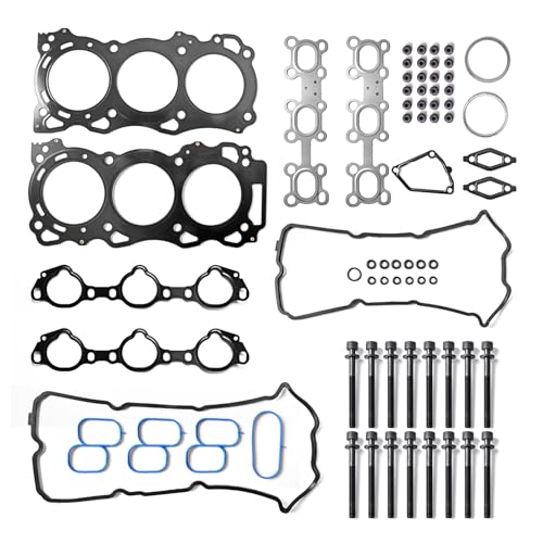 Image of Head Gasket Set with Bolts - Compatible with 2005-2020 Nissan Frontier /Pathfinder /Xterra /NV /Suzuki Equator 4.0L DOHC VQ40DE - Replaces HS26370PT, ES72900