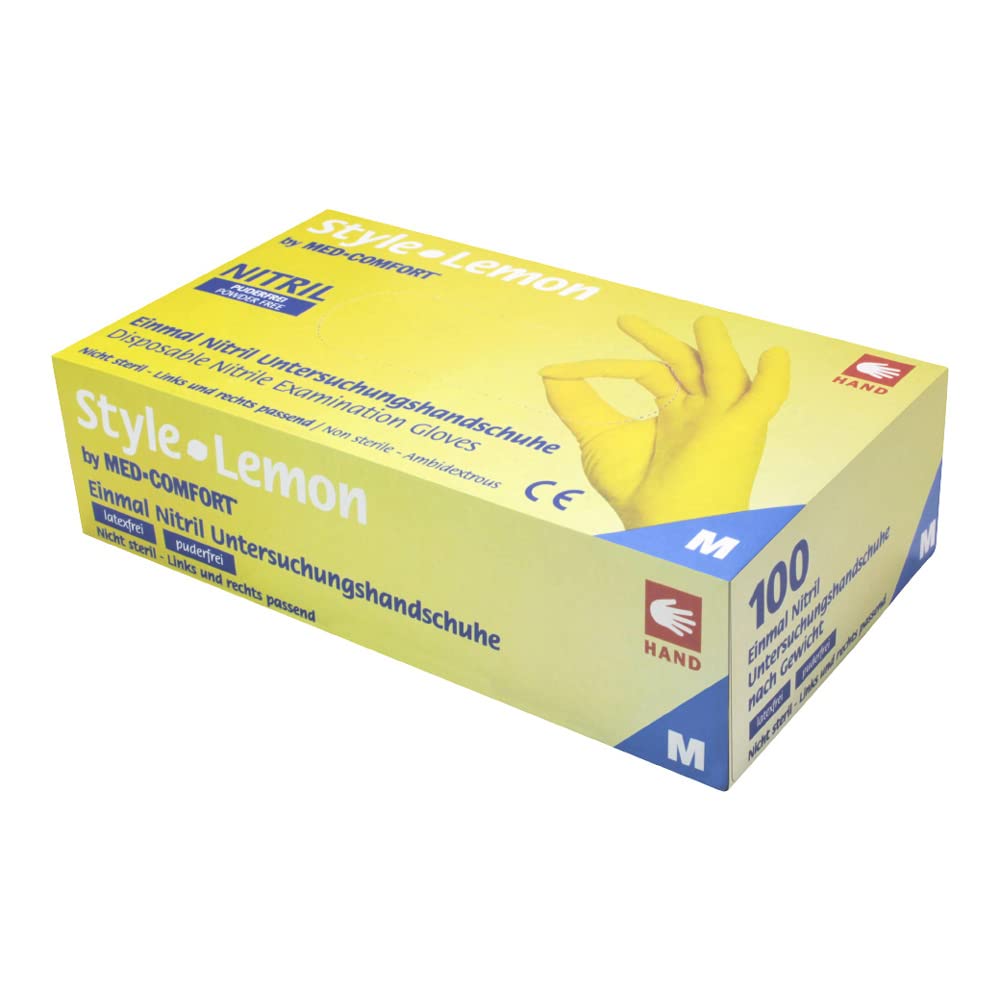 neoLab 1-0840 - Guantes desechables de nitrilo (talla M, 100 unidades), color amarillo