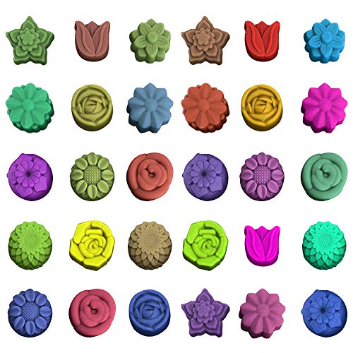 4 Pack Flower Shape Silicone Molds Chocolate Candy Mold, Danzix Silicone Mold For Wedding,Festival, Parties, Diy Enthusiasts-15 Cavity #TOP3