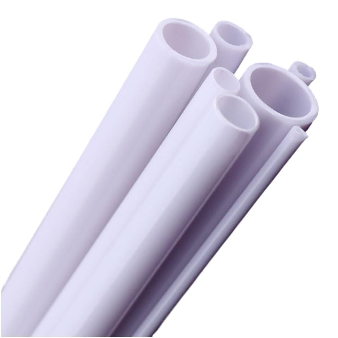 Tubo rígido Transparente de PVC, Tubos Redondos rígidos de PVC, 5 Unidades, Tubo Redondo de plástico ABS Blanco(3mm)