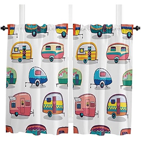 LaBLUUX Cute Cartoon Camper Tier Curtains Cover