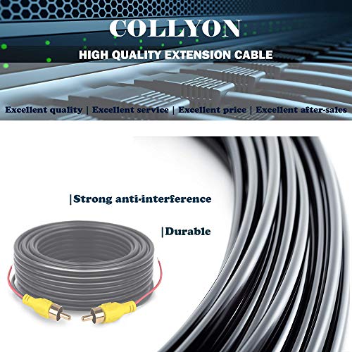 Collyon (34FT / 10m) Reversing Image RCA Video Vable, Car Spare Extension Cable, with Detection Trigger Line RCA Male to Male Plug, Car Rear View Parking Camera Video and Audio Extension Cable - Thumbnail 4