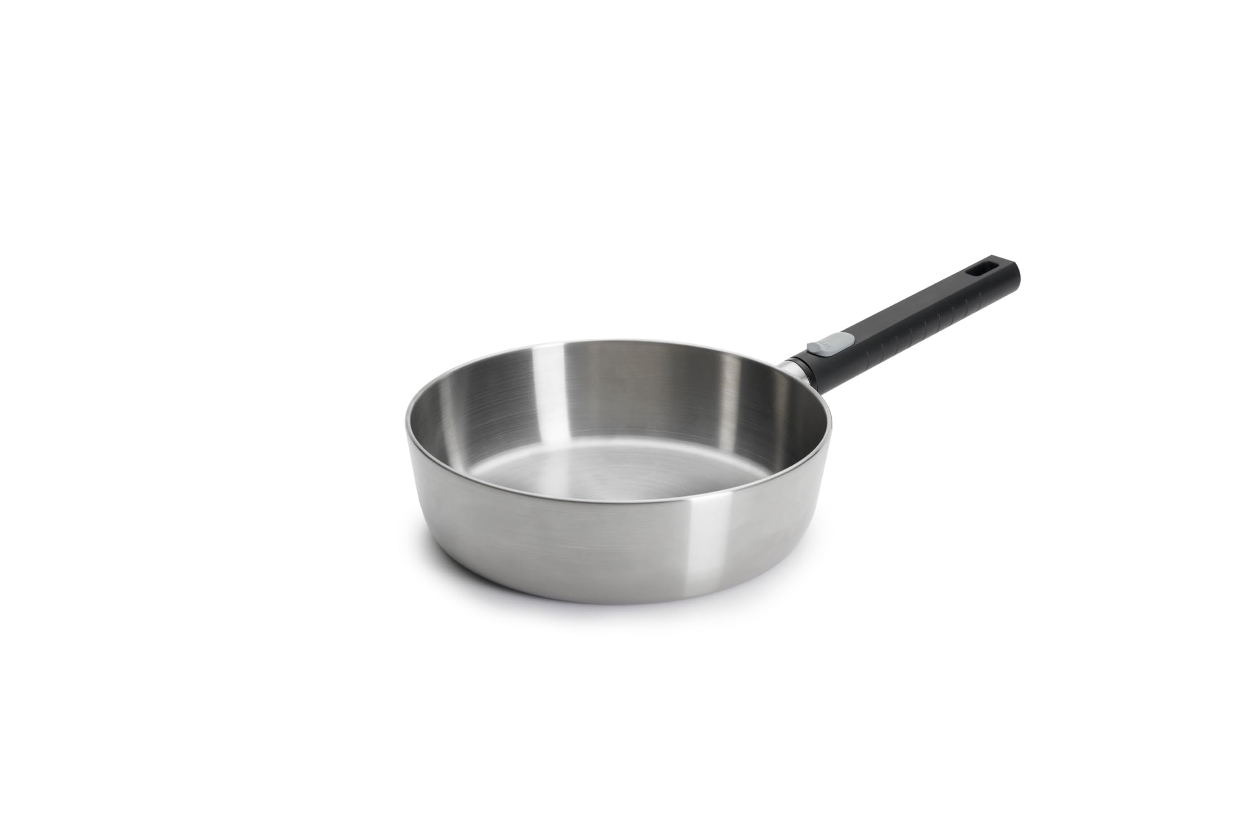 Woll Logic Steel patelnia z wysoką krawędzią, indukcyjna, Ø 24 cm, wysokość 7 cm ze zdejmowanym trzonkiem, nadaje się do wszystkich rodzajów kuchenek, nie zawiera PFAS