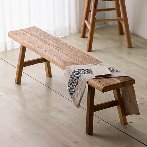Bauernhaus-Holzbank für Eingangsbereich und Esszimmer, stabile 80 cm Bettende, Massivholzmöbel für Schlafzimmer und Küche, stilvolles schmales...