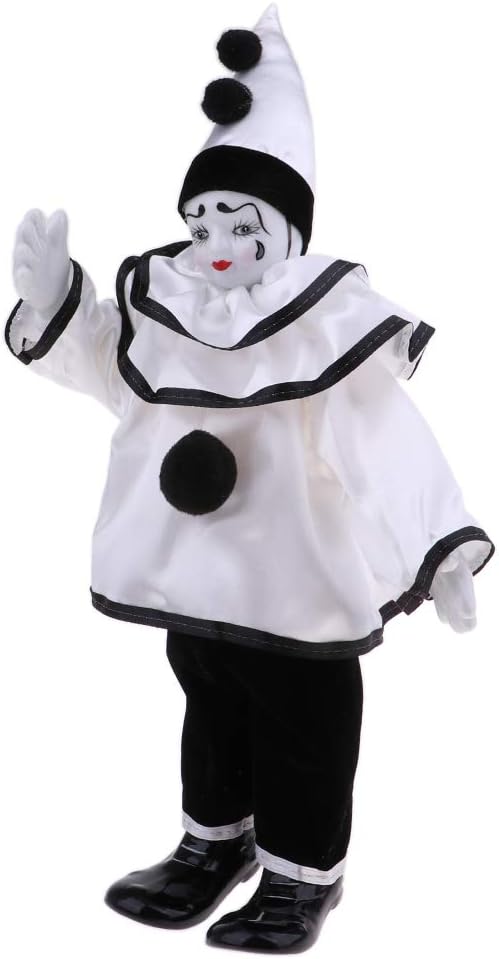 DYNWAVE Fenteer 15inch Funny Clown Porcelain Joker Doll, for Girlfriend, Halloween Decoration Home Table Desk Top Ornaments