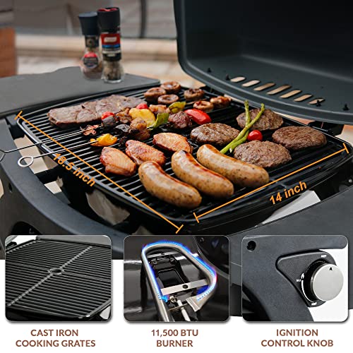 MASTER-COOK-Propane-Gas-Grill-Portable-Tabletop-Barbecue-Grill-with-Cart-for-Patio-Camping-Travel MASTER COOK Propane Gas Grill Portable Tabletop Barbecue Grill with Cart for Patio Camping Travel