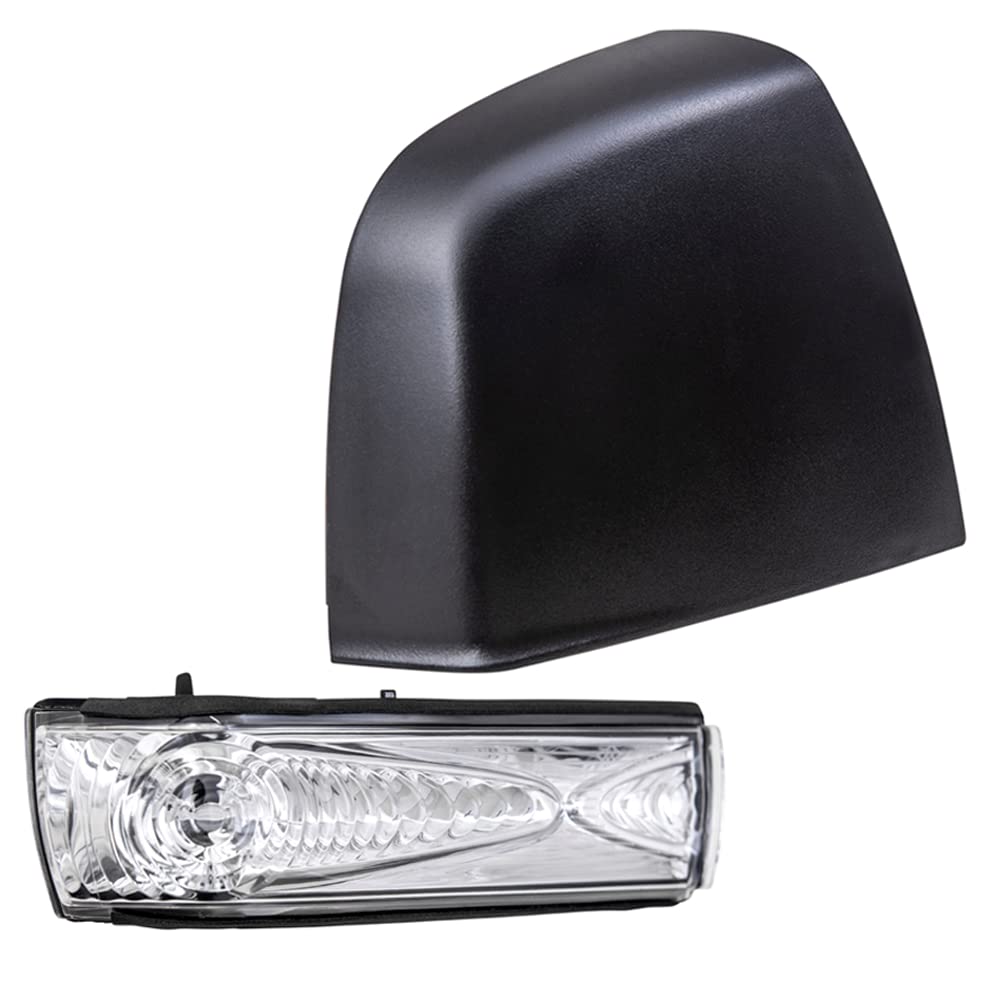 BrockAftermarket Replacement Passenger Right Door Mirror Cover Textured Black And Turn Signal Light Set Compatible With 2015-2021 RAM Promaster City Base/ST/Tradesman