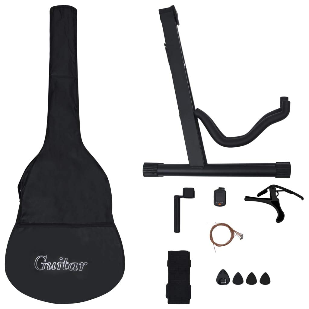 Set Guitarra Acústica Occidental Cutaway Guitarra para Estudiantes Niños Adultos 12 pzas 6 Cuerdas 38 pulgadas Azul