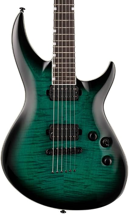 Amazon.com: ESP Guitarra eléctrica LTD Deluxe H3-1000 de 6 cuerdas, color  turquesa negro, derecha, (LH31000FMBLKTB1) : Instrumentos Musicales