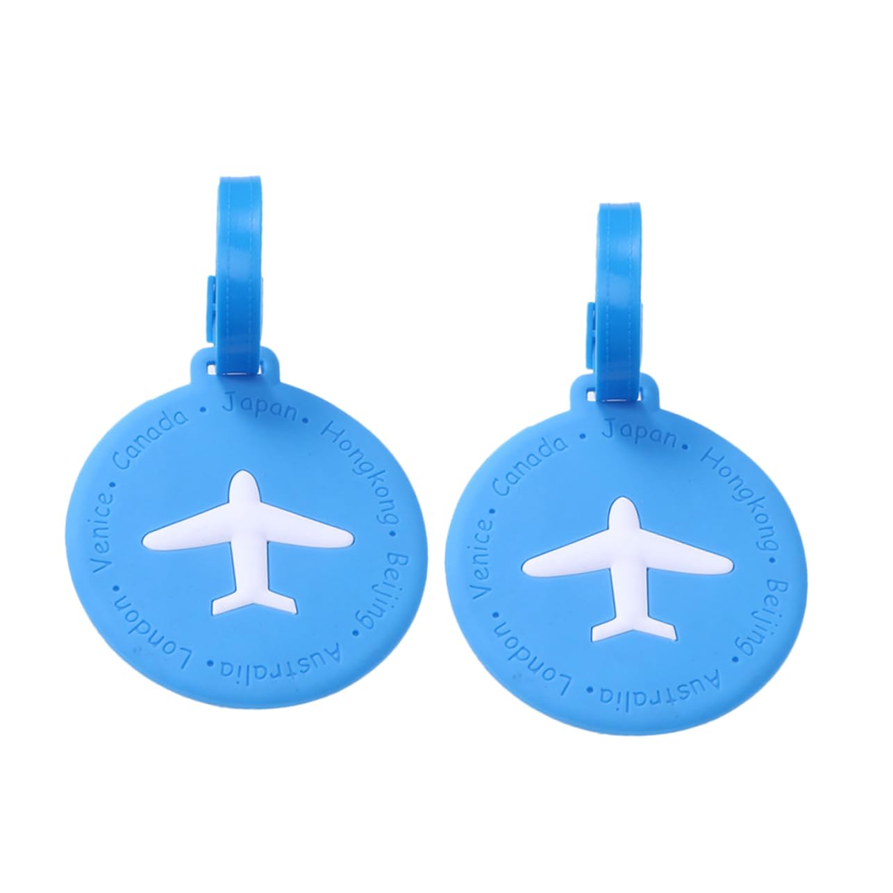 FOMIYES 2pcs Silicone Luggage Tags with Airplane Patterns Travel Tags for Suitcases Backpacks School Bags Eye-catching Cartoon Design Easy to Identify