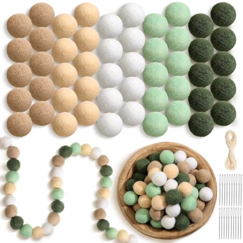 Buryeah 100 Pcs Christmas Wool Felt Balls Christmas DIY Garland Felt...