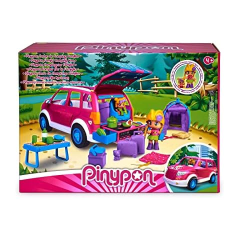Pinypon 700017015 Car, Toy Motorhome, Family Summer Camping Vehicle, Mini Nail & Baby & Lots of Accessories for Girls & Boys Ages 4+, Multicoloured, One Size Cover