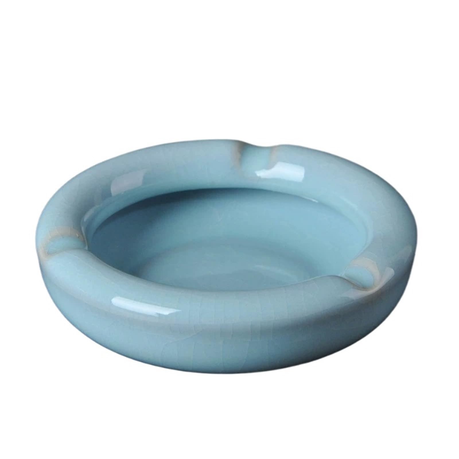 Zhaoj24-05 Cigar Ashtrays Household Ceramic Ashtray Hotel Office Coffee Shop Decoration(Blue)