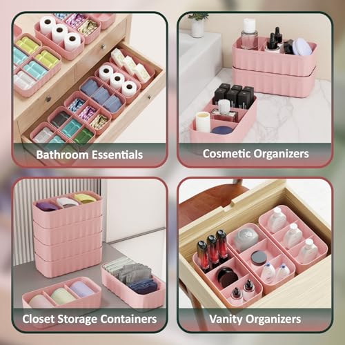 Image of JD FRESH Plastic Wardrobe Organizer for Storage /Storage Box for Wardrobe /Drawer Organizers for Underwear /Socks /Ties /Closet Dividers /Innerwear Organiser for Wardrobe,(Multi-Color,Pack of 2),Assorted