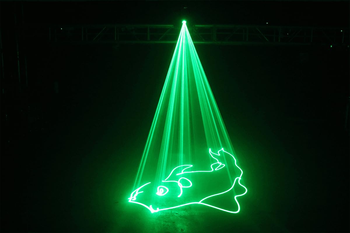 ALGAM LIGHTING - SPECTRUM 80 GREEN - Laser d'Animazione Monocolore Verde 80mW - Laser Class 3B - IP20-200 x 260 x 150 mm